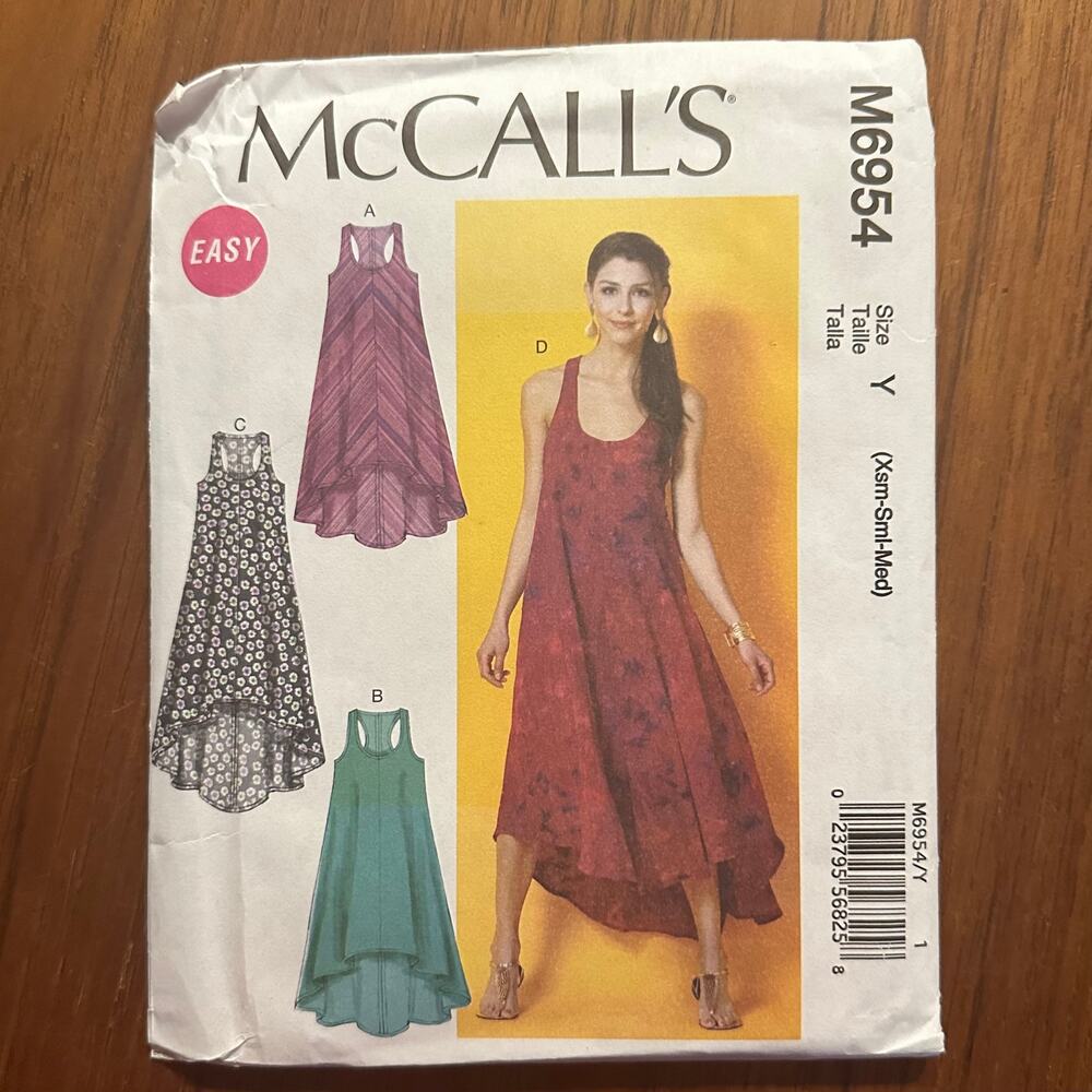 Uncut McCall's Pattern 6954 Dress Size XSm-Med Easy